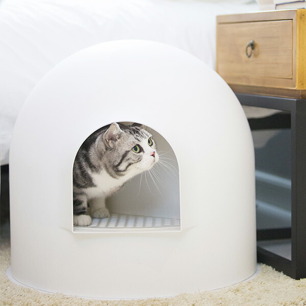楽天市場 イグルー のような 猫用 トイレ Pidan Igloo Cat Litter Box ピダン 氷雪ハウス スノーホワイト 抗菌 消臭 カバー おしゃれ 猫雑貨 猫用品 フランス パリ 猫用品専門デザイン ブランド シンプル インテリア 人間工学 使いやすい ギフト Viewgarden ビューガーデン