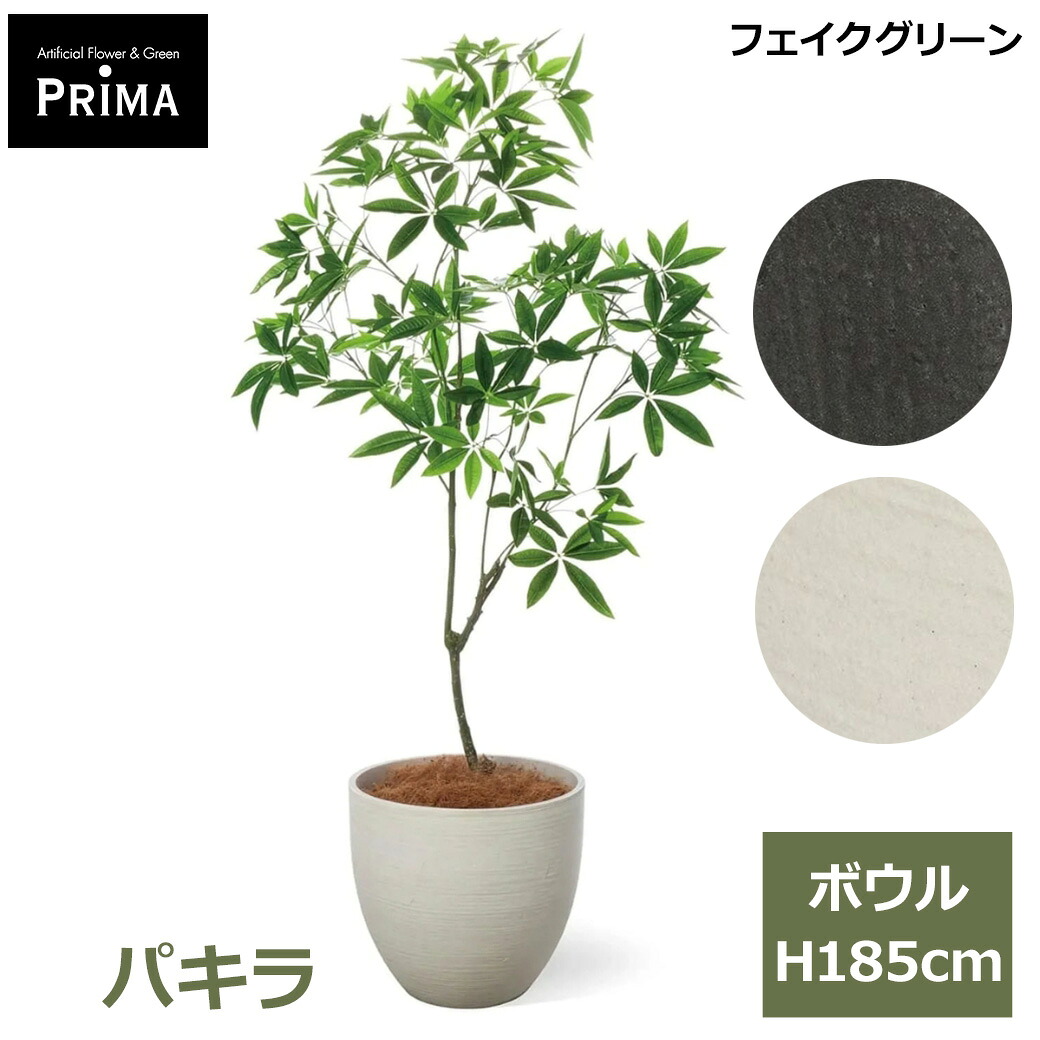 パキラ フェイクグリーン 大型 人工観葉植物 造花 発財樹 money tree インテリアグリーン プランター付き H195cm 観葉植物 水やり不要 植物 PRGR-1603 GREENPARK 送料無料 おしゃれ 軽量 ボウル 人気 上品 インテリア アレンジメント フェ｜viewgarden ビューガーデン