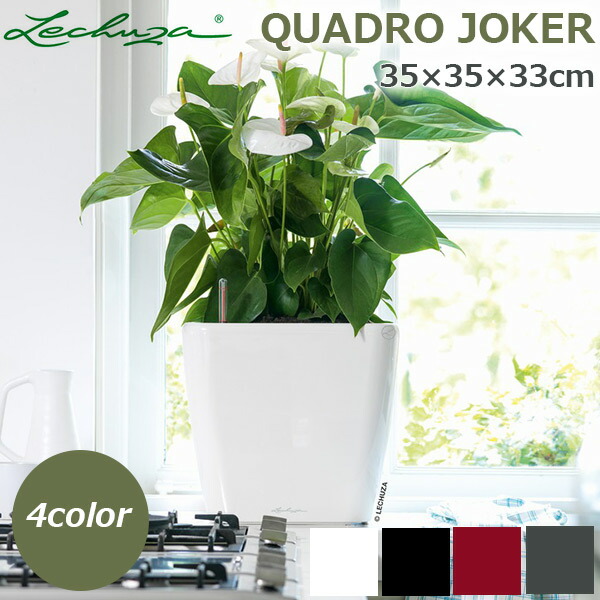 送料無料 プランター 植木鉢 おしゃれ 鉢 Quadro Joker クアドロ ジョーカー 35 高品質 高機能 レチューザ 水やり 簡単 鉢植え シンプル モダン 自動 花 植物 Le 35aj ドイツ ガーデニング 栽培 園芸用品 ホワイト ブラック 母の日 ギフト プレゼント ホテル