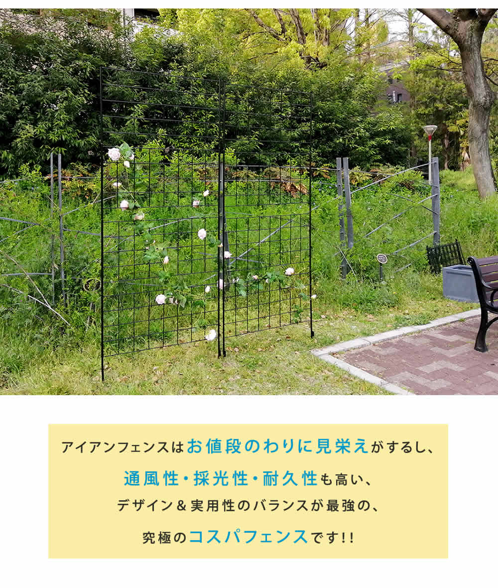 アイアンフェンス 高さ226 グラフ 1枚 送料無料 フェンス アイアン ガーデンフェンス ガーデニング 枠 柵 仕切り 目隠し 境目 クラシカル アンティーク 格子 ベランダ つる 薔薇 バラ 朝顔 園芸 ラティス つるバラ 庭誘引 屋外 Deerfieldtwpportage Com