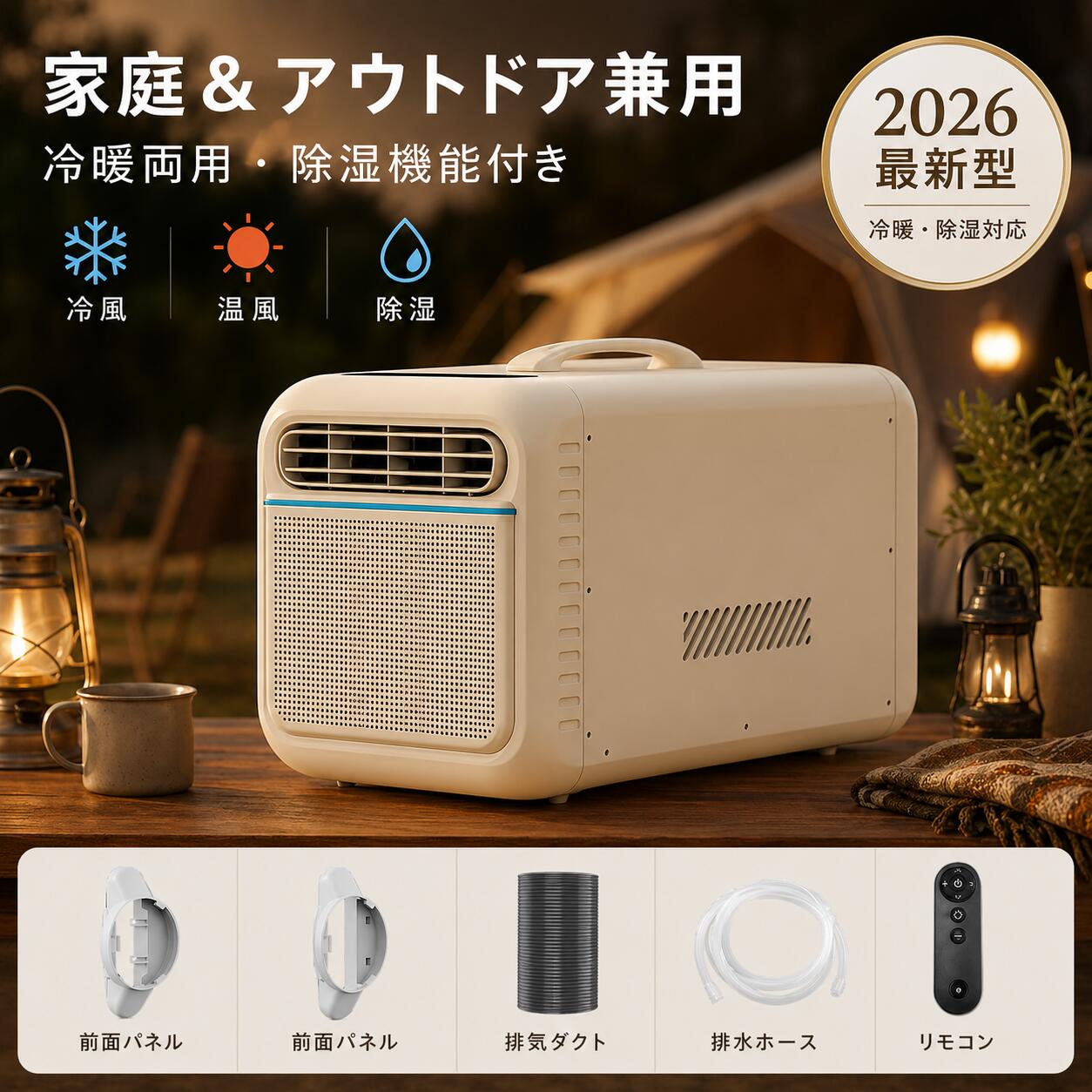（3-4日以内発出荷）冷風・温風対応！ コンパクトエアコン 冷暖対応 家庭＆アウトドア兼用 ポータブルエアコン 2026 ウインドエアコン 冷却ポータブルエアコン 車中泊 アウトドア 省エネ 移動式エアコン｜vifa店