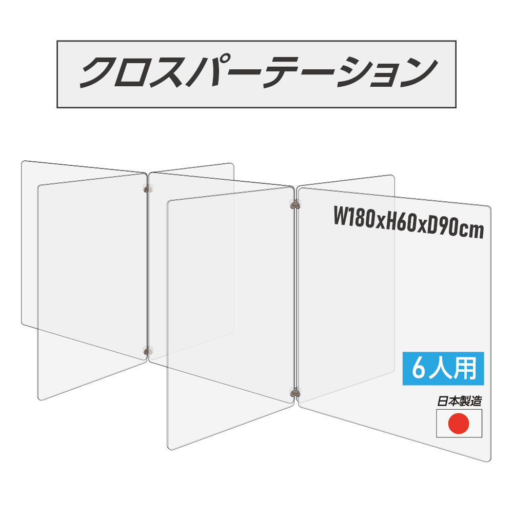 楽天市場】【日本製】6人用クロスパーテーション W2700×H600×D1000mm