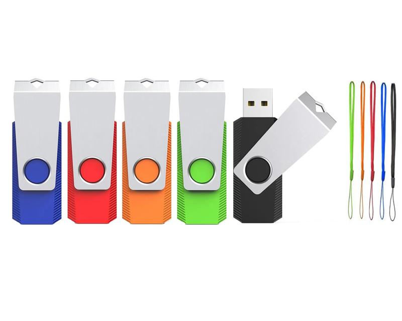 USB記憶装置Wooolken USB2.0 360度回転させる式腹積もり軽さフラッシュドライブストラップ付き添い人資料保護することとうしろ押し用のUSB突っ支い棒