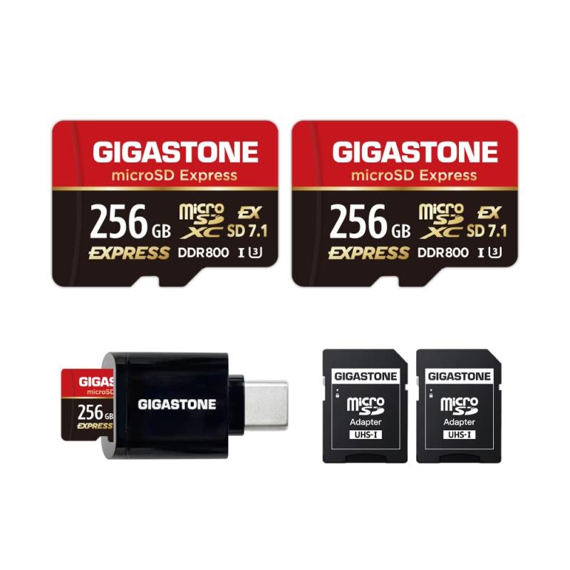 Switch 2 専用設計GIGA microSD Express microSDカード 256GB 2枚セット SD7.1 読み取り速度/書き込み速度最大 880/650MB/s A1 V30 U3 Type-Cカードリーダー付き｜ビガーショップ