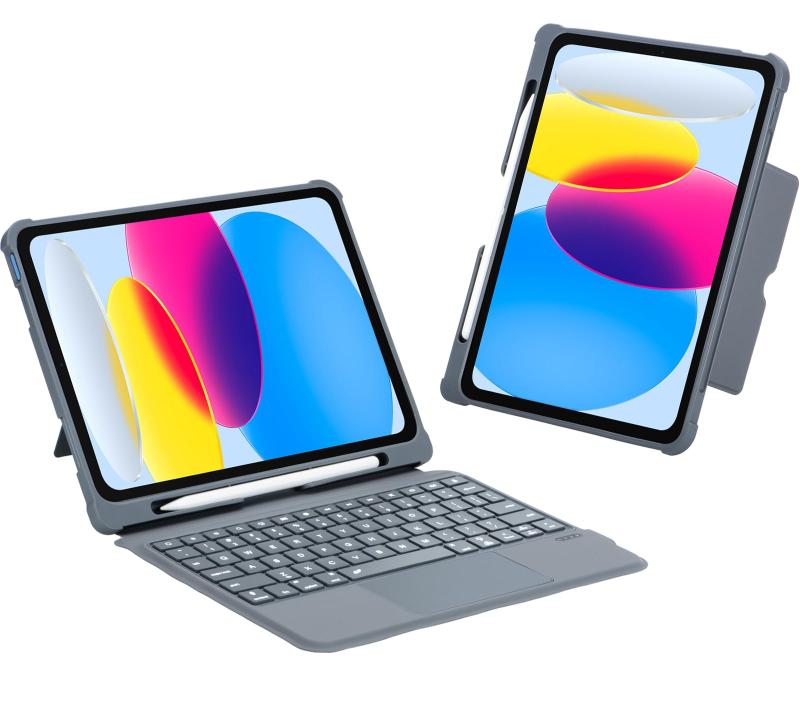 磁気吸着 iPad第10世代/iPad (A16) 2025兼用キーボードケース 一体式＆脱着式 タッチパッド搭載 七色バックライト付き 横/縦置き ペンシル収納 複数視野角度 全面保護 黒