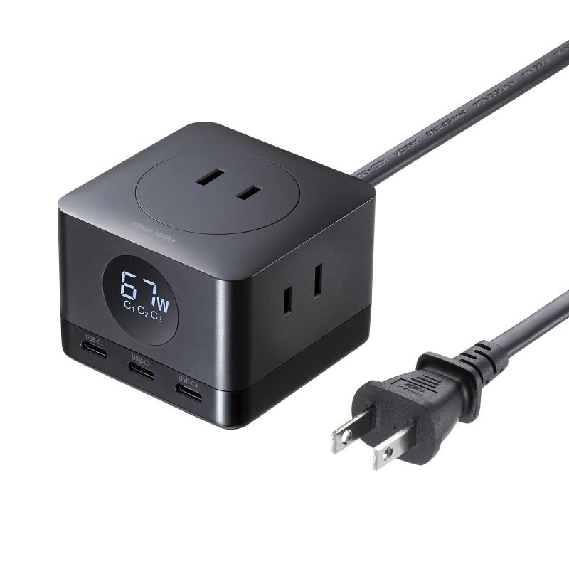 提供 USB手っとり早い申し受ける役立つこと付き添い人水道栓GaN PD67W TAP-B111C3BK