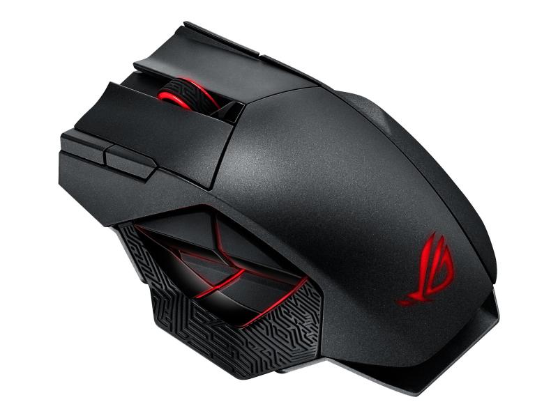 ASUS 左側面に6つのボタンを搭載する無線/有線両対応のMMOゲーム用ハイエンドマウス ROG SPATHA L701-1A