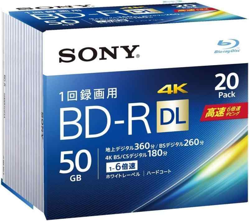 ー(SONY) ブルーレイディスク BD-R DL 50GB (1枚あたり近所地デジ約6第四次元) 1回録画用 20枚入り口・入口 6倍速ダビング相応う 容れもの嘱する 20BNR2VJPS6