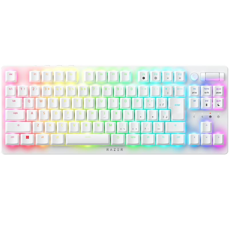 Razer レイザー DeathStalker V2 Pro Tenkeyless JP White Edition Linear Optical Switch クラスのワイヤレス2.4GHz/Bluetooth 接続と薄型オプティカルスイッチを搭載した