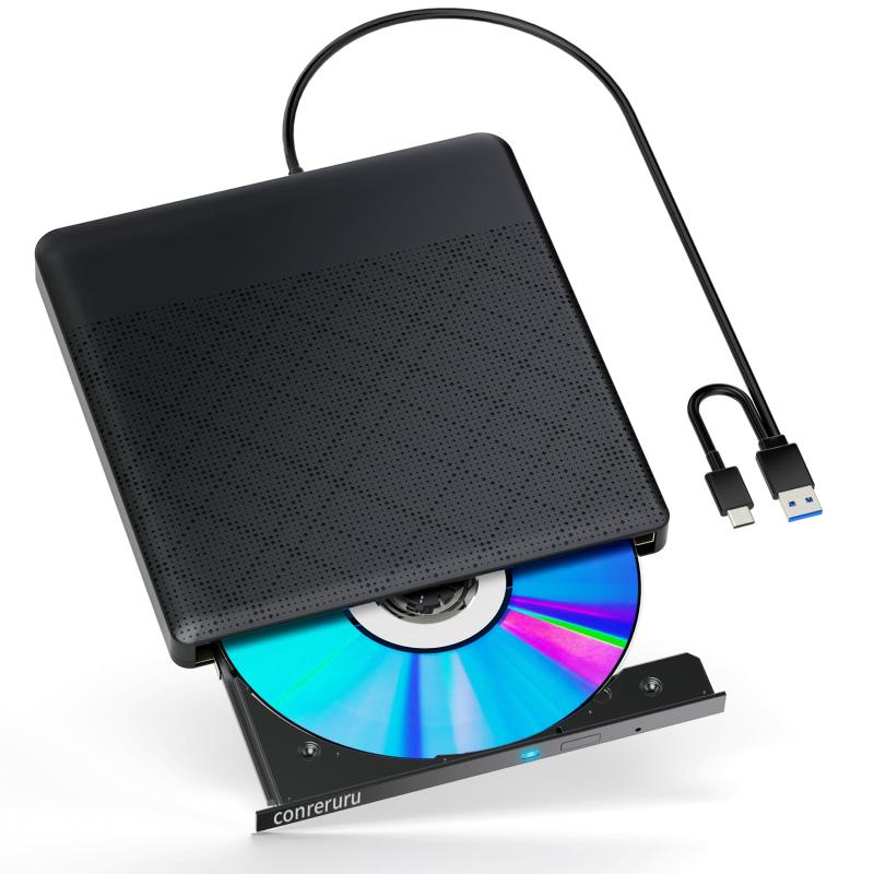 ブルーレイドライブ外後ばらい blu-ray電気蓄音機生まれ変わり読み書usb-aと (type-c) ブルーレイプレーヤー相応うWIN7-11/MAC相応う 万覚え帳マイコン相応う blu-ray け運転（黒）