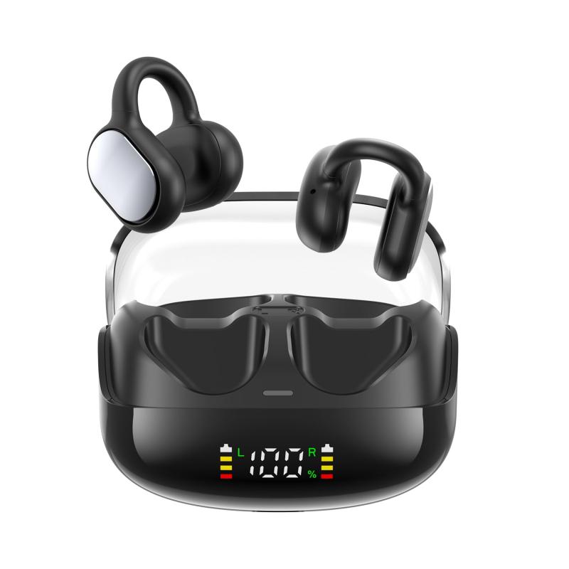 イヤホン bluetooth ワイヤレスイヤホン 2025新開発 骨伝導の進化 イイヤーカフイヤフォン Bluetooth5.4+ EDR 耳挟み型 耳を塞が LEDディスプレイ残量表示 65時間連続再生 Hi-Fi AAC/SBCに対応 通