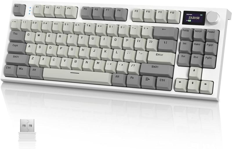 x  K86 ゲーミングキーボード 無線電話鍵盤 鍵盤 bluetooth 無線電話 直線的 TFT色合い映写幕 ノッブ シロナガスクジラ軸-屁っ放り毛布社会システム 熱っぽい斑点模様 日本語