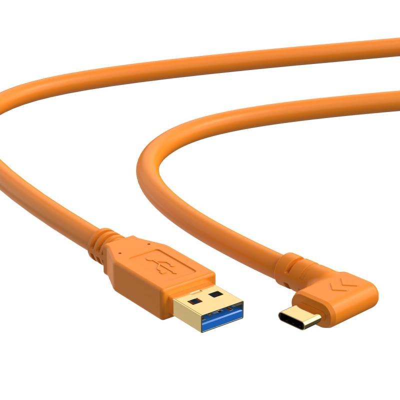 USB-AからUSB-Cへのデータケーブル 5メートル L型