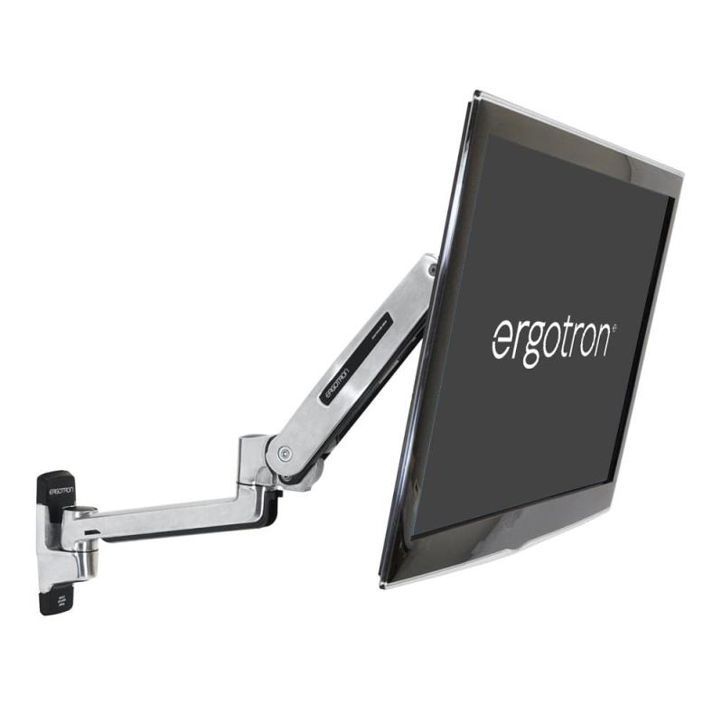 ERGOTRON エルゴトロン LX 昇降式ウォールマウントアーム 飾りもの 座位立位 管する腕 しろがね色/軽銀色 VESA判定基準相応う