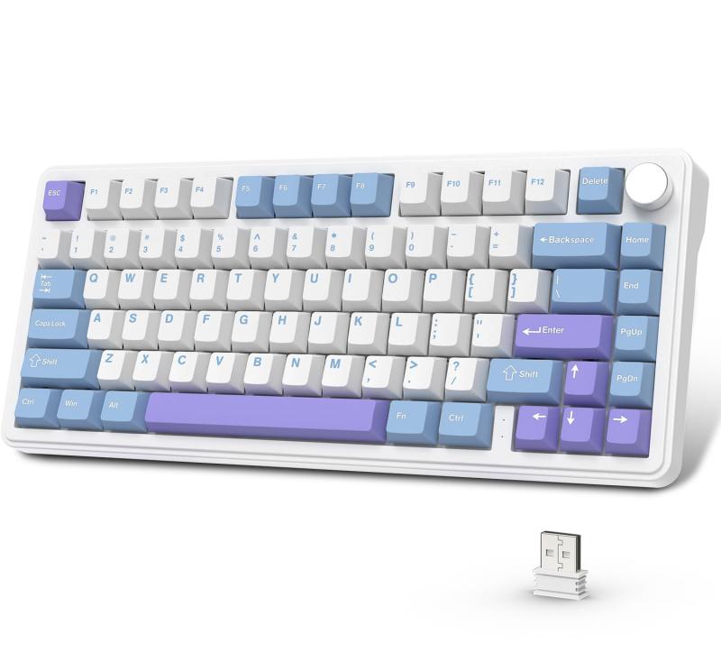 x  X85 メカニカルゲーミングキーボード 白翡翆取り替えっこ ガスケットマウント 直線的 片方目じるし刻みつけるPBTチェリーキーキャップ RGB 3つ繋ぎ合わせる流行り物 2.4G / Bluetooth/USB-C 無線電話 無線電話