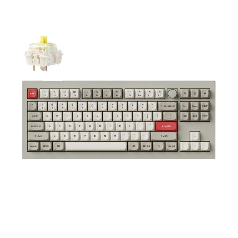 Keychron V3 Max レトロカラー QMKワイヤレス・カスタムメカニカルキーボード、2.4 GHz/Bluetooth 5.1/有線繋ぎ合わせる、RGB点火装置、熱っぽい切りかえる相応う Jupiter取り替えっこ/ガスケットマウン