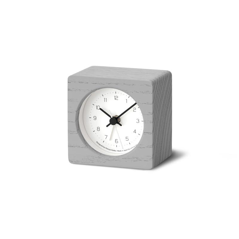 レムノス 置き時計 ニュート アラーム クロック アナログ 天然色木地 灰 NEUT alarm clock KK24-09 GY Lemnos