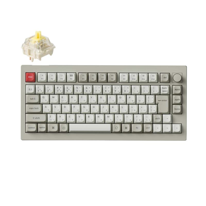 Keychron V1 Max レトロカラー QMKワイヤレス・カスタムメカニカルキーボード、2.4 GHz/Bluetooth 5.1/有線繋ぎ合わせる、RGB点火装置、熱っぽい切りかえる相応う Jupiter取り替えっこ/ガスケットマウン
