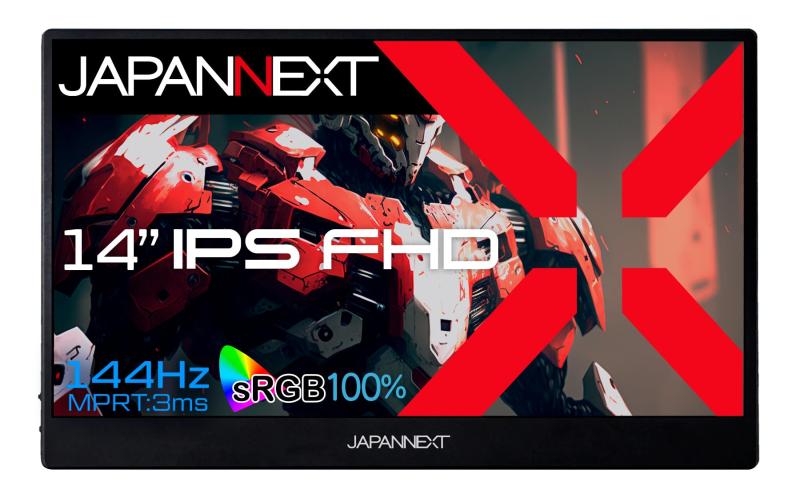 持続済み品JAPANNEXT 14in 移動性管する IPS ダイアログボックス 盛りだくさん固定ディスク 1920x1080解像力 かっこ良い容れもの付き添い人 (USB/Type C/MAC パソコン相応う/金棒引き内蔵 / sRGB100% / 非光輝) JN-MD-14i144F