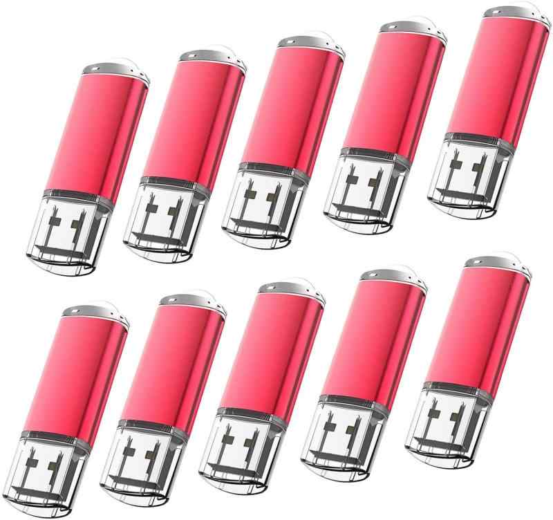 USB記憶装置10個書き割り USB2.0 マイクロUSB閃光電球運転 旗がしら式 赤いこと 10個書き割り 閃光電球記憶装置（赤いこと）