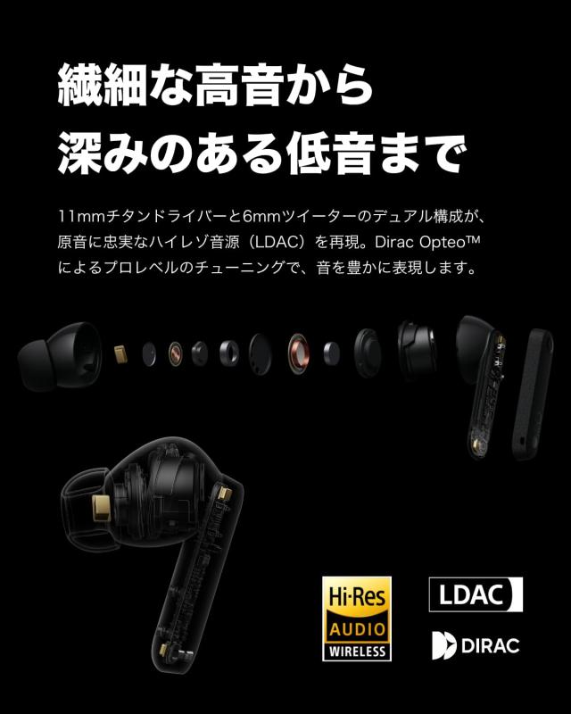 「 2024年度グッドデザイン賞受賞」CMF by Nothing Buds Pro 2 ワイヤレスイヤホン｜50dB ANC/LDAC/6マイク/ChatGPT対応/Bluetooth5.3/低遅延/マルチポイント/スマートダイヤル搭載｜ビガーショップ