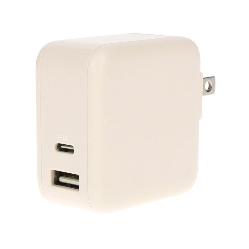 MOTT (モッテル) Power Delivery 65W対応 USB Type-C×1ポート USB Type-A×1ポート 合計最大63W AC充電器 かしこく充電 急速充電 窒化ガリウム 日本 MOT-ACPD65WU1
