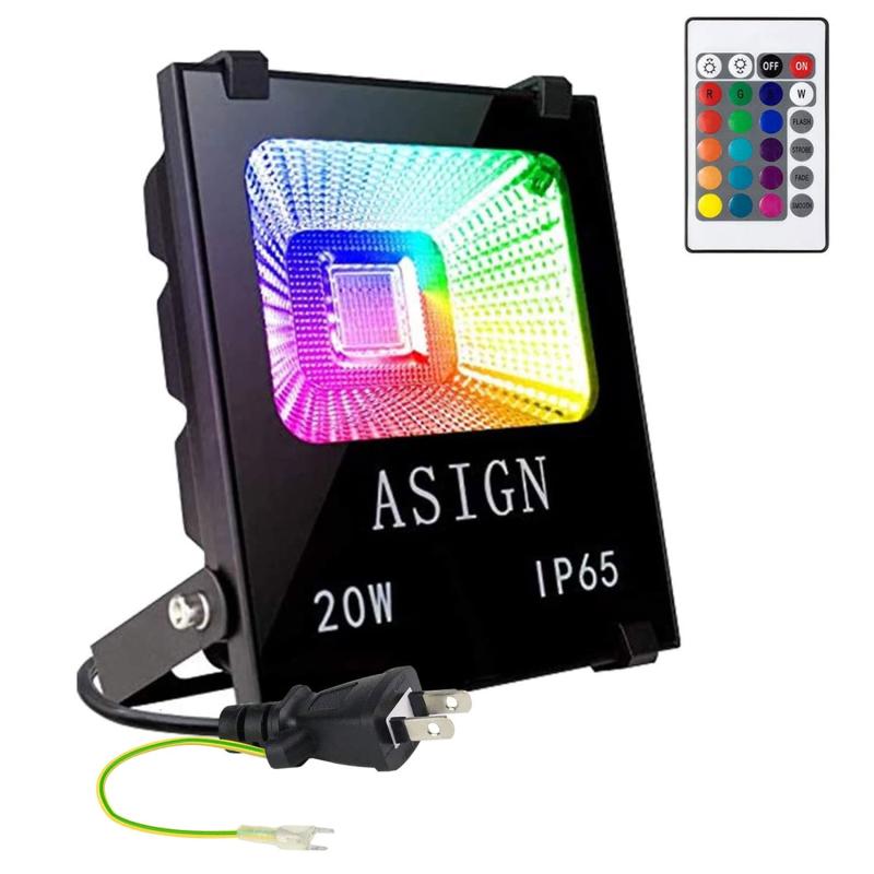 LED投光照明器 RGB フラッドライト 16色 4流行り物 庭園ともし火 遠隔操作付き添い人 雨合羽遣りかたIP65 (記念日照明装置ともし火、見晴らし照明ランプ、上演照明ランプ)