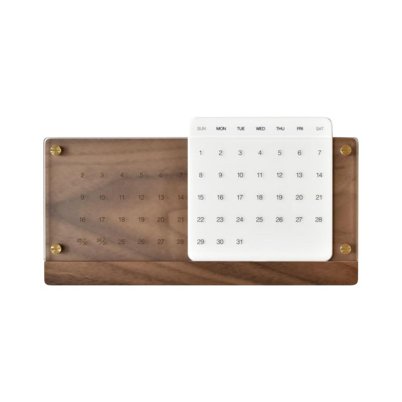 「Desk Calendar Eternal」木が経年変化しながら年月を刻むシンプルデザインの卓上万年カレンダー｜ビガーショップ