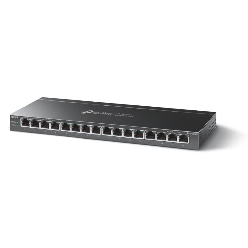 TP-Link 16ポートギガビットデスクスイッチ 16界面PoE+