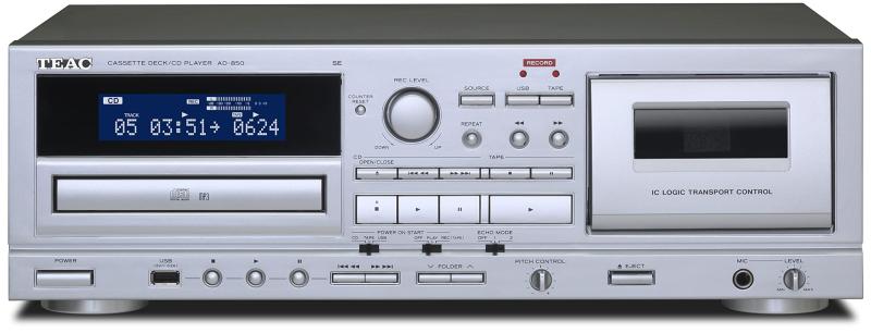 TEAC(ティアック) AD-850-SE/S テープ甲板/CD電気蓄音機 USB記憶装置吹き込み・生まれ変わり マイクロホンインプット 磁気テープ ダビング 山びこ カラオケ デジタル化 mp3取り替えっこ