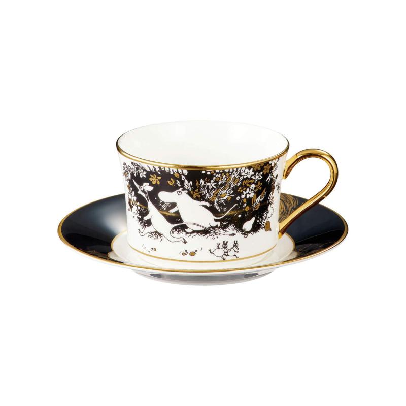Noritake ノリタケ カップ ＆ ソーサー （ コーヒー ティー 兼用） 245cc ムーミン ムーミン谷の彗星 1客 黒 ボーンチャイナ TG93686/N-090L