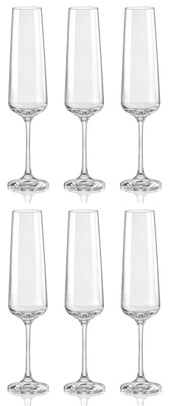 ボヘミアングラス SANDRA ガラス シャンパングラス 6個セット 200ml 食洗機対応 クリスタレックス 40728-200-6