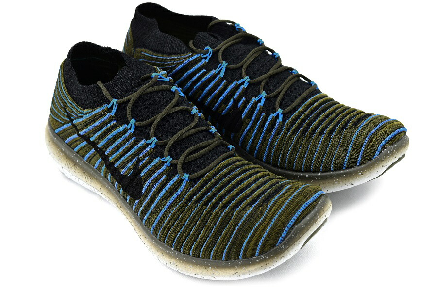 楽天市場 Nike Free Rn Motion Flyknit Sequoia Black Bl Glow Rgh Grn ナイキ フリー Rn モーション フライニット ヴィレコ 楽天市場店