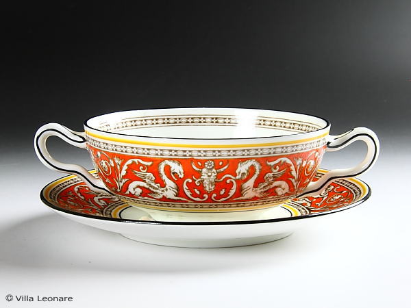 【ウエッジウッド】フロレンティーン　オレンジ　スープ カップ＆ソーサー(フラット）画像