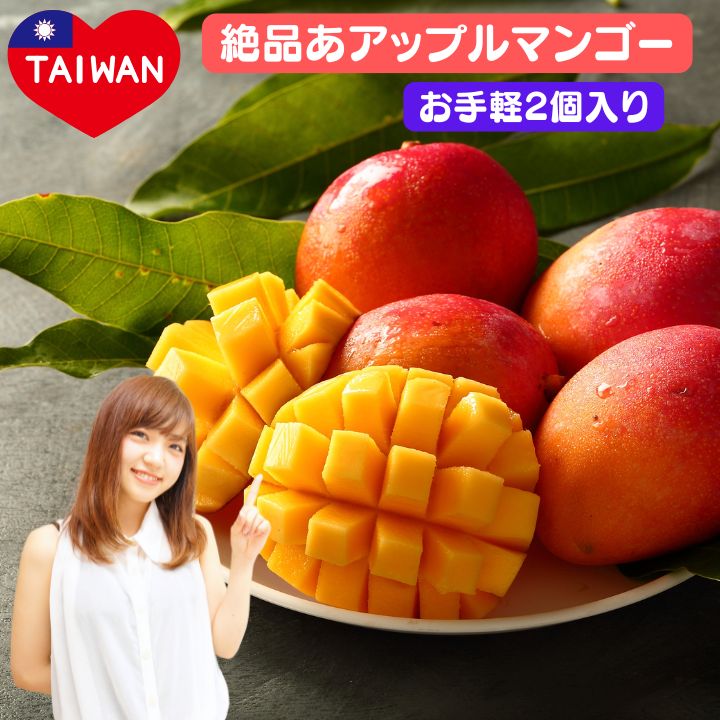 台湾産絶品マンゴー2個入り！送料無料！アップルマンゴー 　お手軽2個入り　約700g　【日時指定不可・代引き不可】　台湾 小 集　新鮮マンゴー フルーツギフト 高品質マンゴー甘いマンゴー 完熟マンゴー マンゴーセール 台湾フルーツ トロピカルフルーツ
