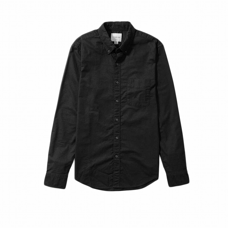アメリカンイーグル AMERICAN EAGLE メンズ Men's スリムフィット 長袖 オックスフォード シャツ AE Slim Fit Oxford Button Up Shirt ブラック Black