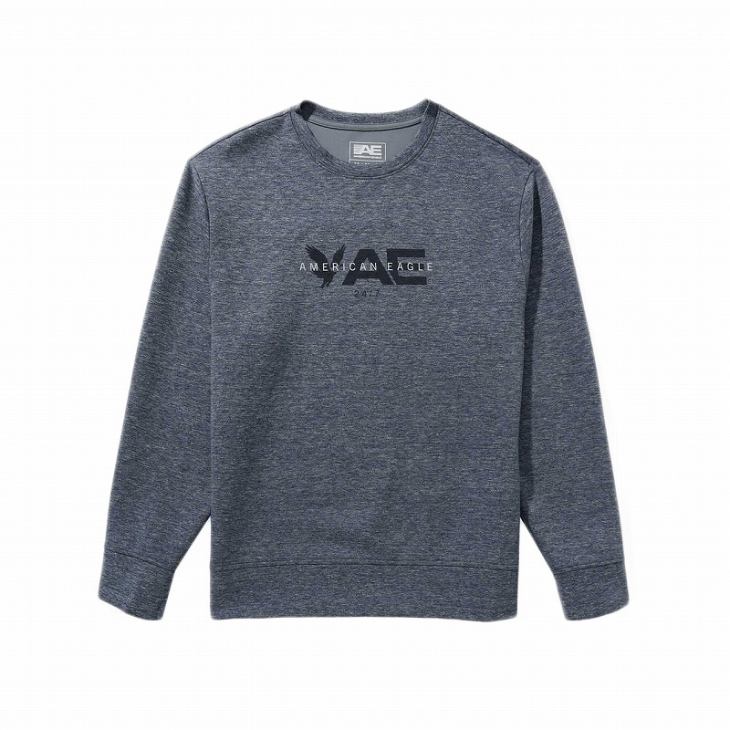 アメリカンイーグル AMERICAN EAGLE メンズ Men's スウェット トレーナー AE 24/7 Crew Neck Sweatshirt ネイビーヘザー