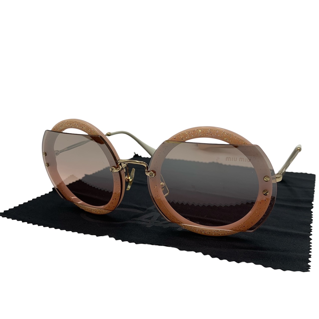 miu miu パープルオーバーサイズサングラス ケース付き MIU MIU(ミュウミュウ) 24SSサングラスSMU09Z SMU09Z ブラック