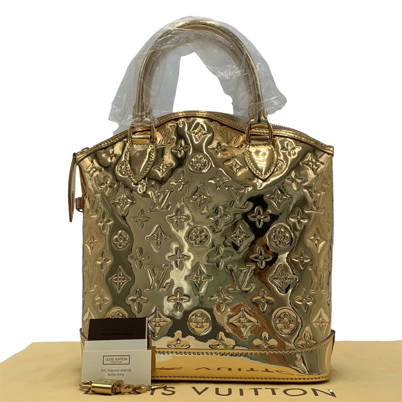LOUIS VUITTON ルイヴィトン　モノグラム　ロックイット　ミロワール　ハンドバッグ　ミラービニール　ゴールド未使用