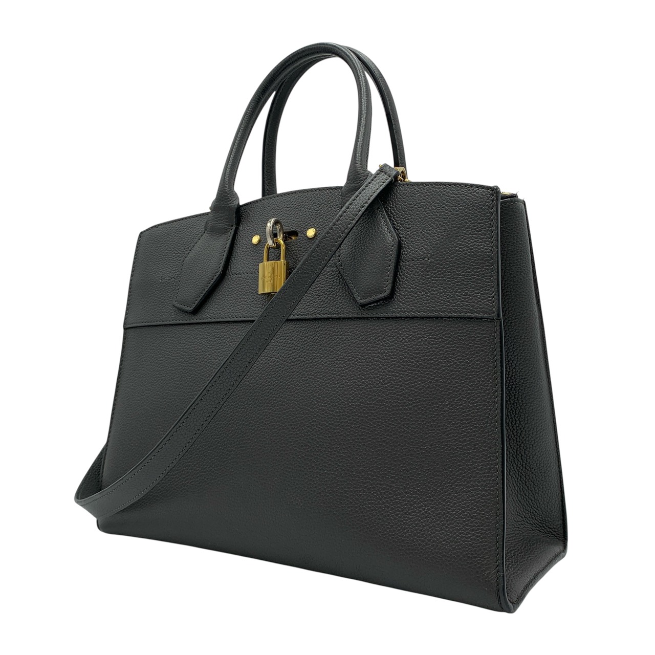 LOUIS VUITTON ルイ ヴィトン シティ　スティーマー　MM ２way ハンドバッグ　レザー　ブラック　M53015｜Rapgo