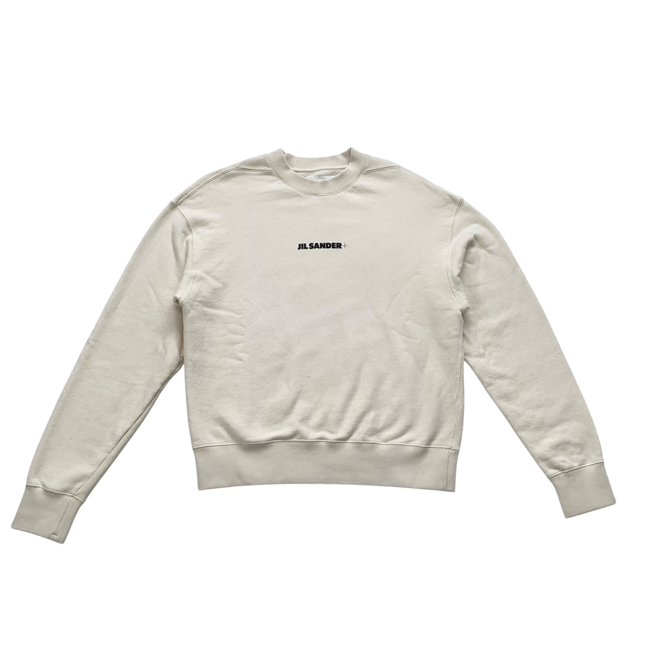 JIL SANDER ジルサンダー ロゴタイプ刷り上げる トレイナー 調教師 象牙色 S