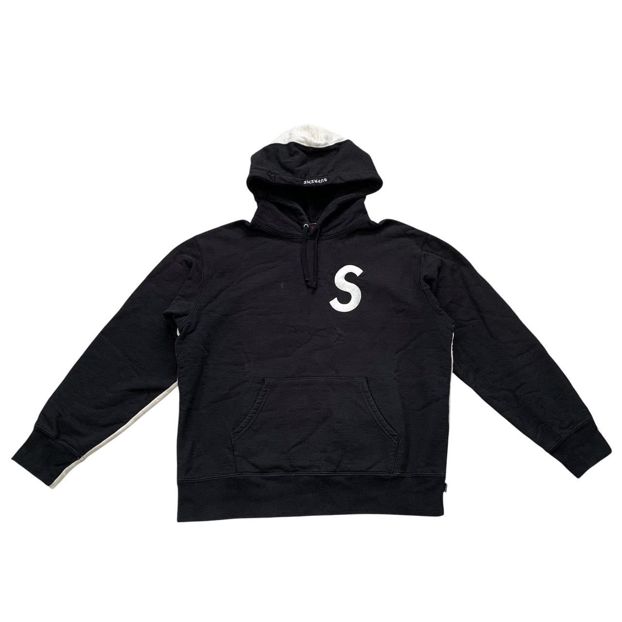 Supreme シュプリーム Sロゴタイプ パーカー フーディー Small 黒いこと 白いこと