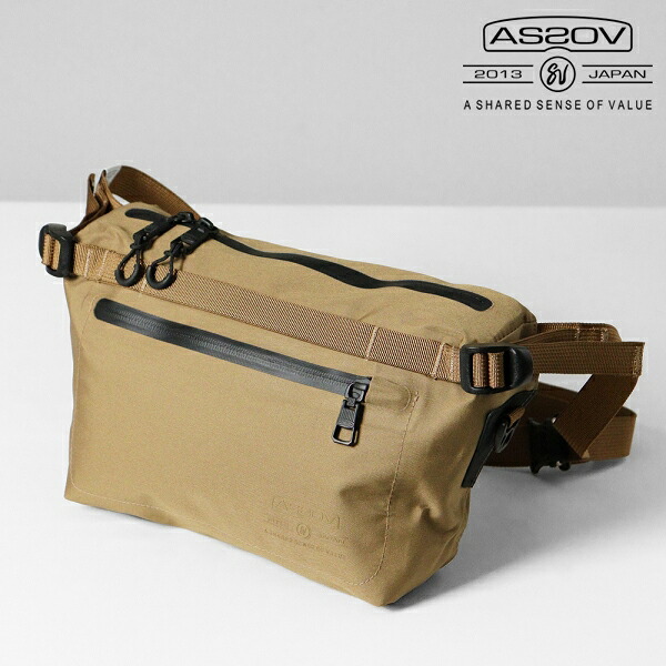 《2人に1人最大P100%バック》アッソブ AS2OV ショルダーバッグ WATER PROOF CORDURA 305D FANNY PACK ウォータープルーフ 防水 ファニーパック カーキ 141607 KHAKI | ブランド [正規取扱店]【ポイント2倍 | もれなく選べるノベルティ】｜VIOLAL BAG＆LUGGAGE