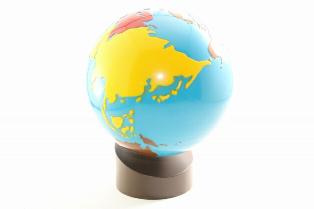 地球儀　世界地図パズル　セット　モンテッソーリ教育 モンテッソーリ教具 文化教育|地球儀と地図パズル（地球儀 陸と