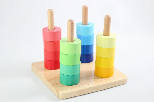 楽天市場】モンテッソーリ 幾何差し込みブロック ♪4種4色