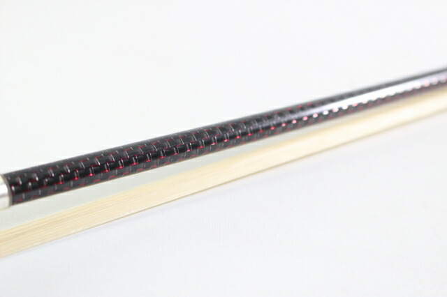 ブレード・カーボン　バイオリン弓、"レッド、スモール・グリッド" Braided Carbon Bow 4/4 パリジャンアイ｜バイオリンJP