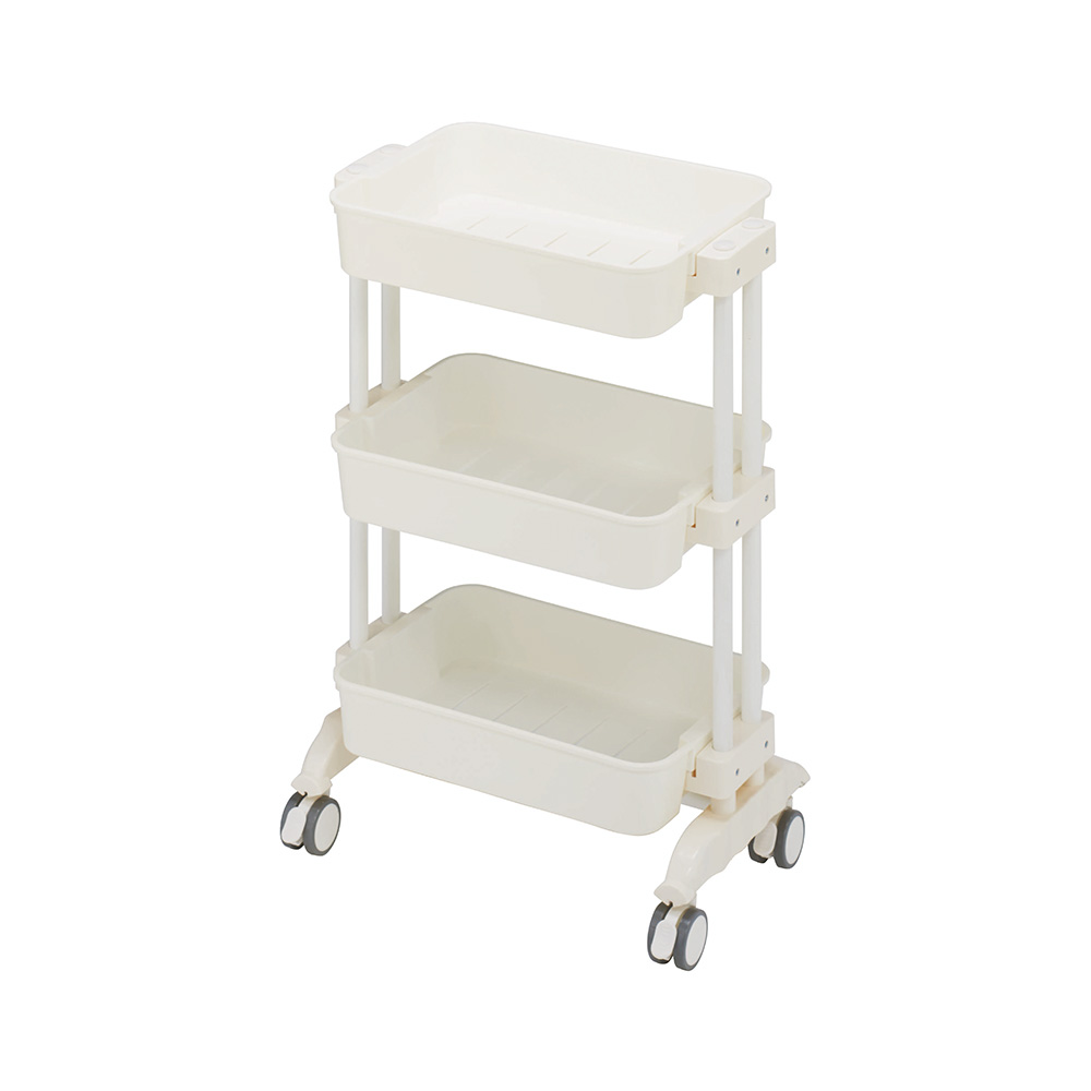 ラック ワゴン 収納 エステワゴン ワゴン 業務用 サイドワゴン キャスター付き サイドワゴン キッチンワゴン 可愛い サロン用品 オシャレ 美容室 P10倍 軽量収納ワゴン ホワイト 西村製作所 ｃ ３６５キャスター付き ワゴン 美容室 ラック エステワゴン ネイル