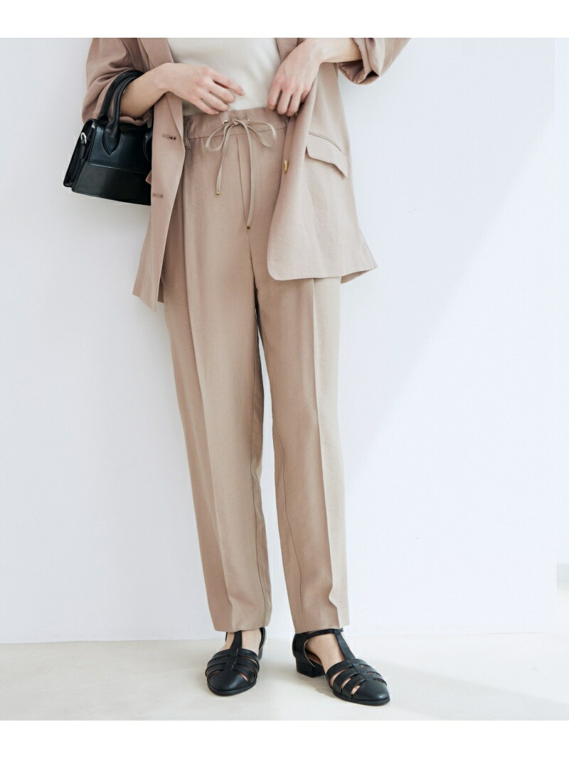 楽天市場 Sale 17 Off 星玲奈さんコラボ 美人百花8月号掲載 接触冷感 洗濯機可 リネンライクイージーパンツ Vis ビス パンツ ジーンズ パンツその他 ベージュ ブラック ホワイト ブルー Rba E Rakuten Fashion Vis ビス