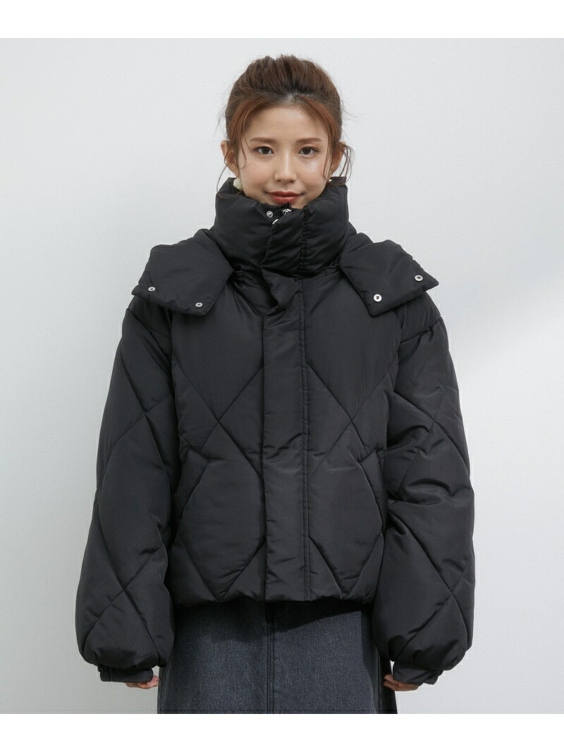 軽くて暖かいファイバーダウンダイヤキルトショートブルゾン Vis A Vis コート ビス ジャケット