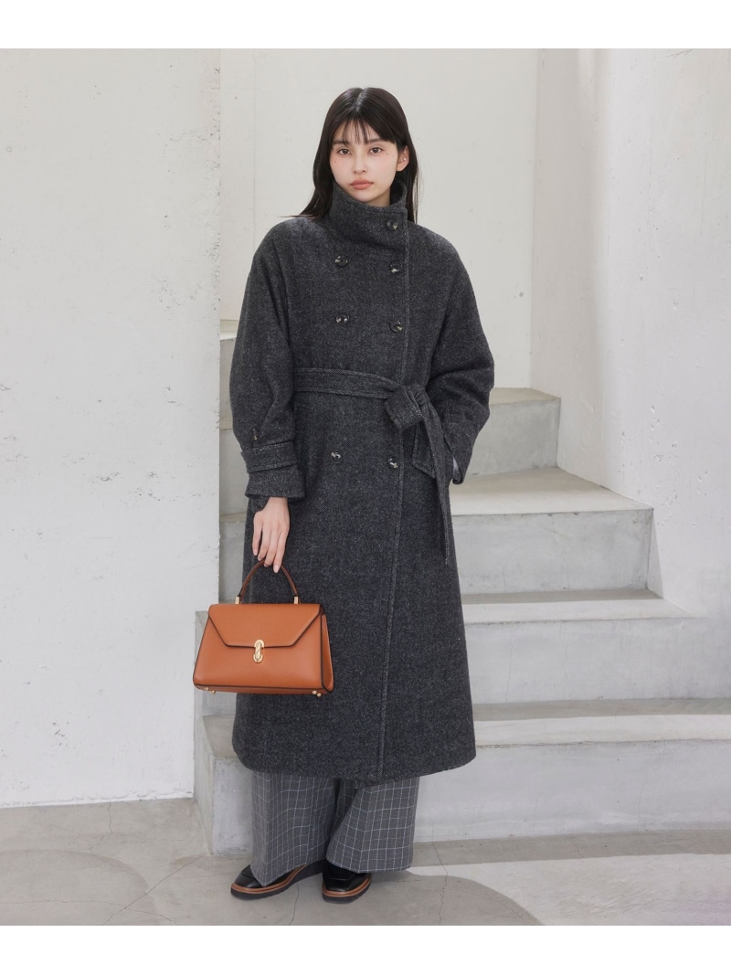【SALE／40%OFF】尾州シャギースタンドカラーロングコート/静電気防止・WEB限定PS・TMサイズ VIS ビス ジャケット・アウター その他のジャケット・アウター グレー【RBA_E】【送料無料】[ Fashion]｜VIS／ビス